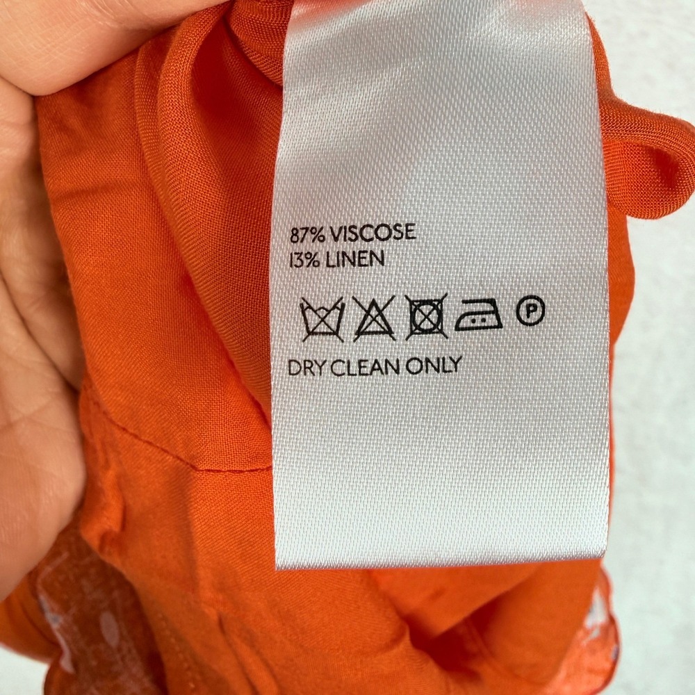 Free People Like a Lady Orange Floral Polka Dot Tie Back‎ Mini Dress Med NWT - Picture 8 of 10
